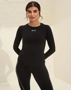 Мягкая базовая футболка с длинным рукавом Black черного цвета Aim'N