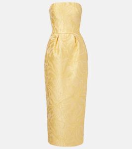 Коктейльное платье с цветочным жаккардом Monique Lhuillier, Lemon Drop