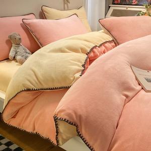 Disney Пододеяльник 200х230 см из толстого флиса, двусторонний, кремово-розовый, мягкий и теплый