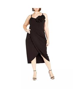 Женское платье-тюльпан с цветочным акцентом Fleur CITY CHIC, черный