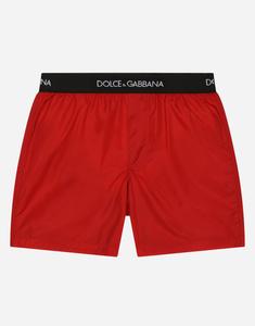 Нейлоновые плавки с брендированной резинкой Dolce&Gabbana, бордовый