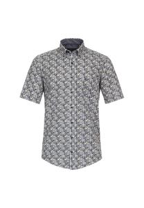 Повседневная рубашка с коротким рукавом и принтом повседневный крой Casamoda, синий