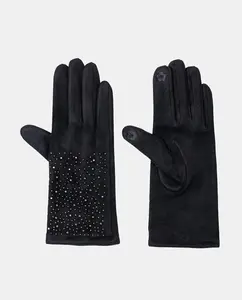 Перчатки из замши с заклепками Santacana, черный