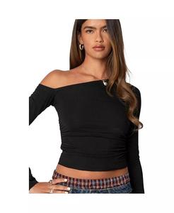 Женский асимметричный топ с длинными рукавами Stacie Edikted, черный