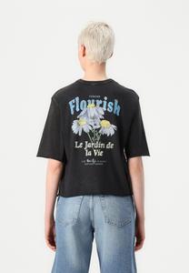 Футболка с принтом ONLLUCY LIFE FLOWERS ONLY, черный