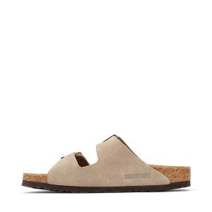 Сандалии Womens Birkenstock Arizona Soft Footbed Slide Sandal, серо-коричневый