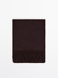 Шарф из смесовой шерсти Massimo Dutti, бургундия