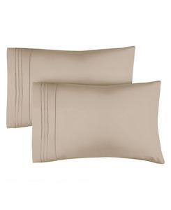 Комплект из 2 мягких микрофибровых наволочек - размер Queen CGK Unlimited, цвет wheat