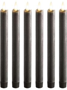 Novaliv Светодиодные конусные свечи с таймером, серые, 6 штук, для использования в помещении - 6 часов - натуральный воск, 2 дюйма, серые