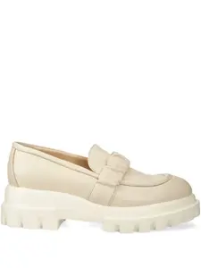 Лоферы на платформе с оборками, каблук 60 мм AGL, нейтральный