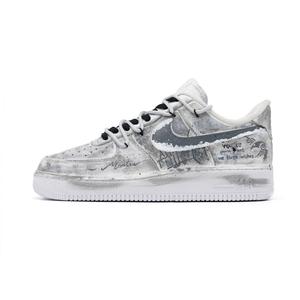 Nike Air Force 1 устойчивые к скольжению устойчивые к истиранию низкие кроссовки для скейтбординга unisex серый белый