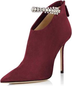 Женские ботильоны XYD на высоком каблуке с кристаллическим ремешком, вечернее платье, острый носок, высокие каблуки