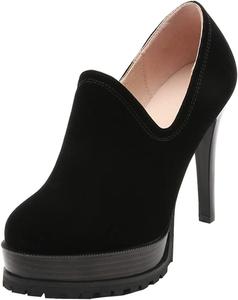 Женские ботильоны Betastella на шпильке с платформой и боковой молнией, Black Suede