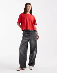 Вишневая футболка свободного кроя с короткими рукавами COLLUSION