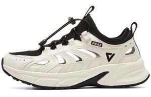 Амортизирующие противоскользящие износостойкие дышащие низкие кроссовки для бега женские Ecru Black PEAK