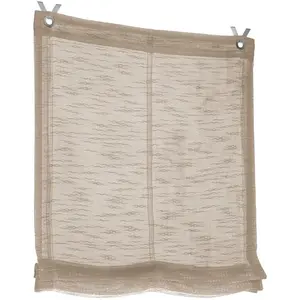 Короткая занавеска Celtic с подвеской на крючках, свободно свисающая, полупрозрачная, полиэстер, подвеска на крючках Kutti, серо-коричневый