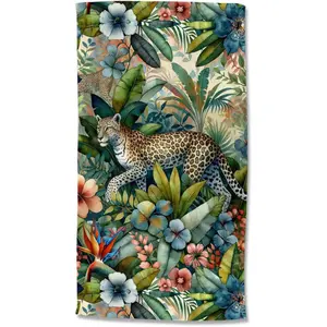 Полотенце для пляжа Raza микрофибра, велюр, пляжное полотенце, впитывающее, легкое, 100x180 Good Morning, зеленый