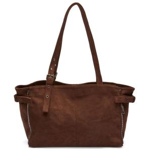 Сумка-Шоппер на молнии через плечо Samo Ondoh, Suede Brown