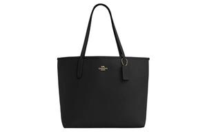Городская кожаная сумка-тоут Шоппер Плечевая сумка Женская большая черная COACH