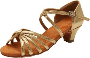Женская модная обувь с мягкой подошвой, удобная, противоскользящая, для латиноамериканских танцев, низкий каблук, размер 6,5 Generic, золотой