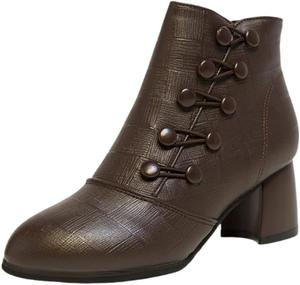 Женские модные ботильоны - для повседневной носки и повседневных поездок Fusecottc, Brown