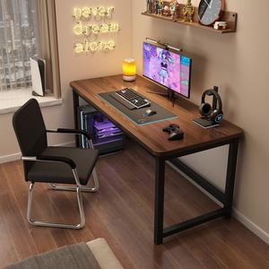 Компьютерный стол Zhenyanxuan 180x60x74 см, черная рама + темный орех, с креслом bow-shaped