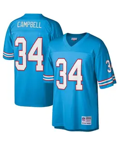 Мужская реплика джерси Earl Campbell в светло-голубом цвете Houston Oilers Legacy Mitchell & Ness