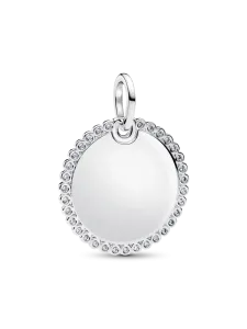 Круглая подвеска с гравировкой Pandora, серебро 925 пробы