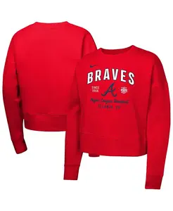 Флисовая толстовка Atlanta Braves для девочек постарше, красная Nike