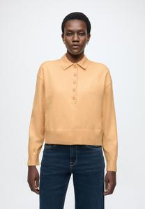 Джемпер Marc O'Polo DENIM KNIT POLO PULLOVER, LONGSLEEVE, BUTTONS, Medium Orange_Melange_01/Light Yellow