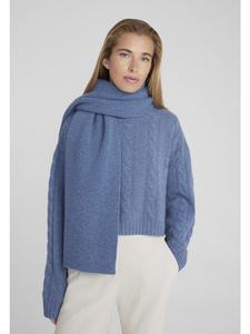 ЖЕНСКИЙ ШАРФ ОВЕРСАЙЗ из смеси кашемира и шерсти, цвет синий меланж Style Republic