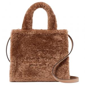 Kate Spade Сумка-шоппер Faux Fur, через плечо, кроссбоди, женская, светло-желтая умбра