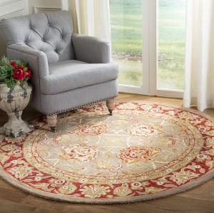 Ковер SAFAVIEH, 244 x 244 см, Anatolia Collection Grey / Red AN529A ручной работы традиционный восточный премиум шерстяной