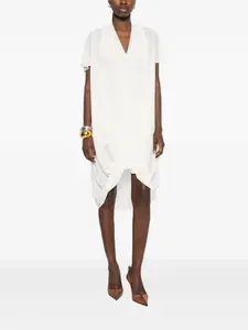 Платье миди с драпировкой и V-образным вырезом Mm6 Maison Margiela, белый