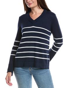 Кашемировый свитер с V-образным вырезом Forte Cashmere, синий