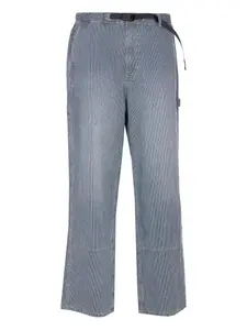 Полосатые брюки с поясом Gramicci, синий