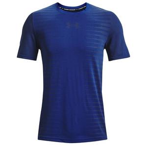 Бесшовная мужская синяя футболка с надписью Under Armour, синий