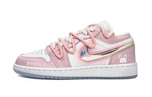 Баскетбольные кроссовки Air 1 Vintage женские с низким верхом белого цвета Jordan, розовый/белый