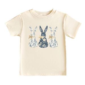 Футболка с принтом Three blue willow bunnies для малышей The Juniper Shop, Cream