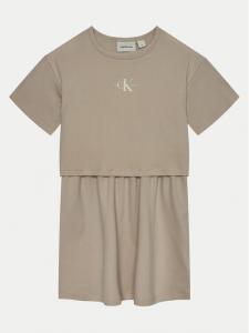 Платье на каждый день свободного кроя Calvin Klein Jeans, бежевый