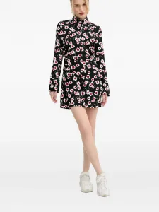 Мини-платье-рубашка с воротником и цветочным принтом Desigual, черный