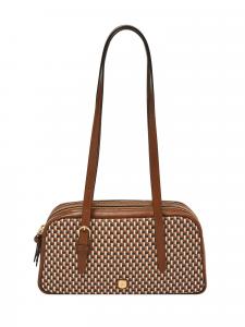 Женская кожаная сумка через плечо Fossil коричневого цвета с отделением для смартфона, ZB11222249