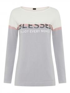 Вязаный свитер серо-розово-белого цвета Laura Scott