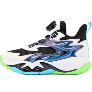 Баскетбольные кроссовки детские с низким верхом, устойчивые к истиранию, для детей от 3 до 7 лет QIAODAN, черный/белый