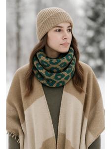 Итальянский шарф "Leo Loop" зеленого цвета collezione alessandro