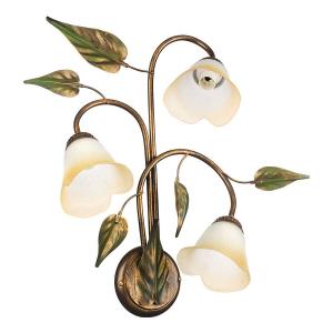 Настенный светильник ONLI Miranda, сатиновое стекло / железо - количество языков пламени: 3