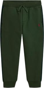 Флисовые брюки-джоггеры с клетчатой отделкой Polo Ralph Lauren Kids, Bottle Green