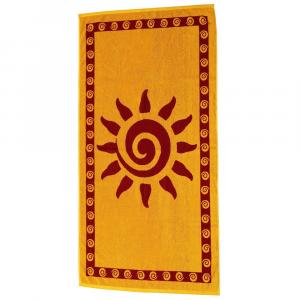 Большое пляжное полотенце из турецкого хлопкового махрового жаккарда ARUS, цвет Sun Gold