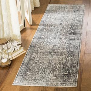 Ковер SAFAVIEH, 67 x 366 см, Persian Collection Runner, Grey & Charcoal, дизайн Oriental Distressed, не линяет и прост в уходе, идеален для помещений с высокой проходимостью в гостиной, спальне (VTP474F)