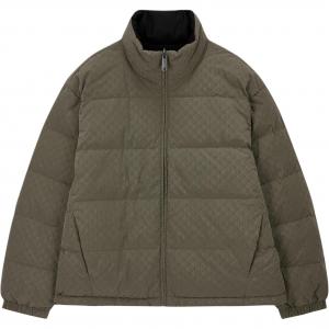 Calvin Klein Мужская пуховая куртка цвета хаки с воротником-стойкой средней высоты
